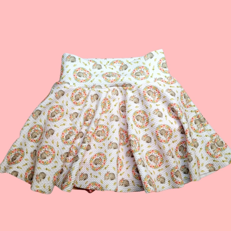 RTS Floral Bunny Bummie Skirt Long 2/3T