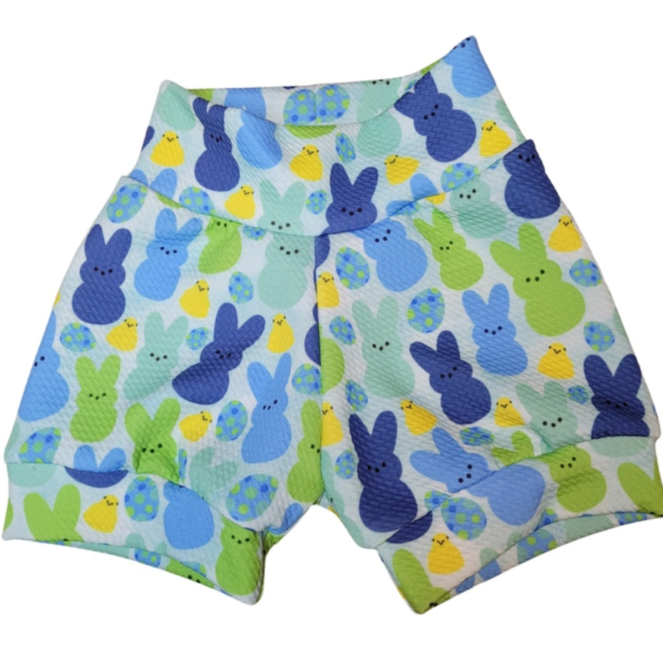Blue Peep Fabric INFANT (0/3m m c to 12/18m) Bummie, Bummie Skirt, Shorts, Leggings, or Joggers