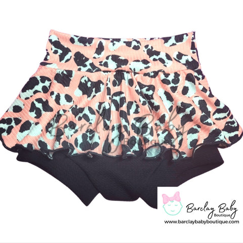 Pink Cow Print Fabric Bummie, Bummie Skirt (short or long, and Shorts